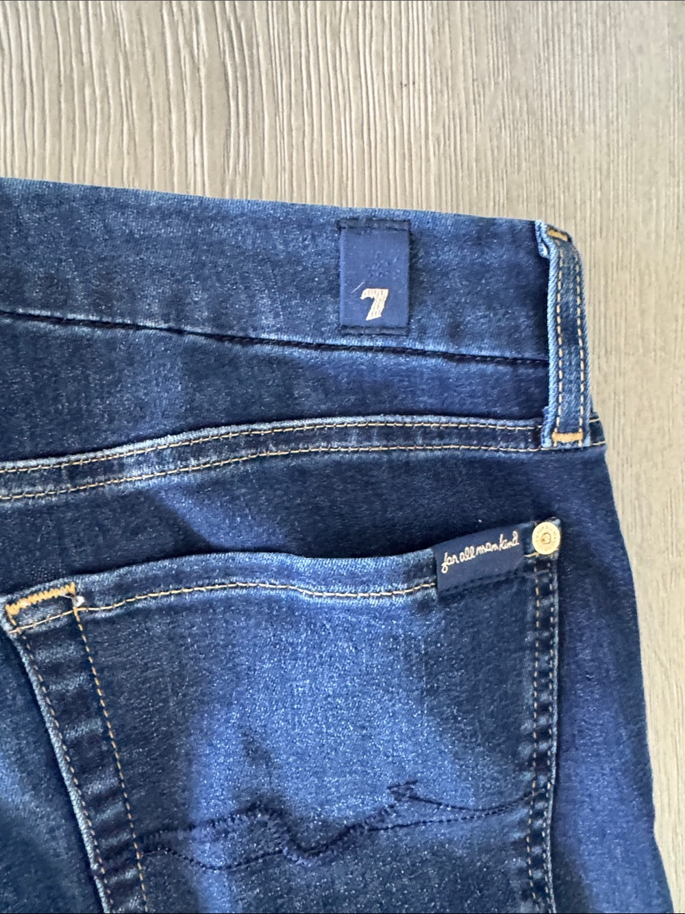 7 For All Mankind Dark Blue Straight-Leg Jeans - Picture 6 of 6